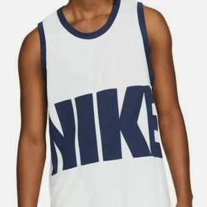 Nike Dri-FIT Classic Basketball Jersey Navy White Tank XL